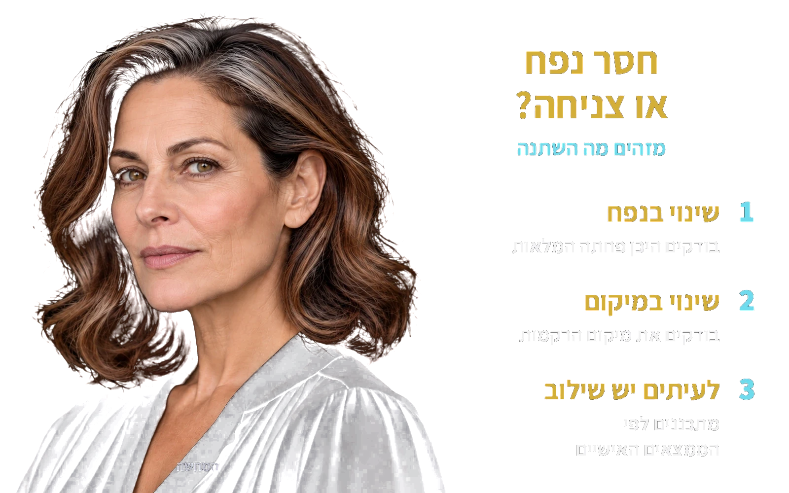 המחשה: אותה אישה בוגרת; חסר נפח או צניחה?