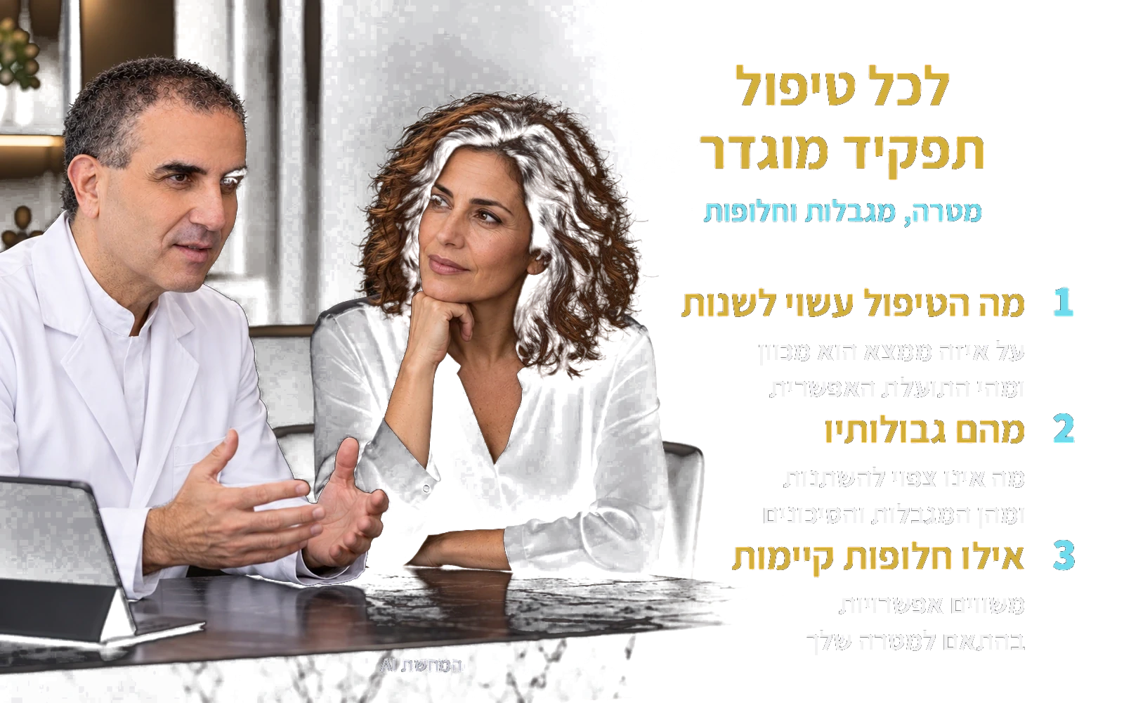 המחשת AI: אבחון, שיחת הסבר וטיפול; לכל טיפול תפקיד מוגדר