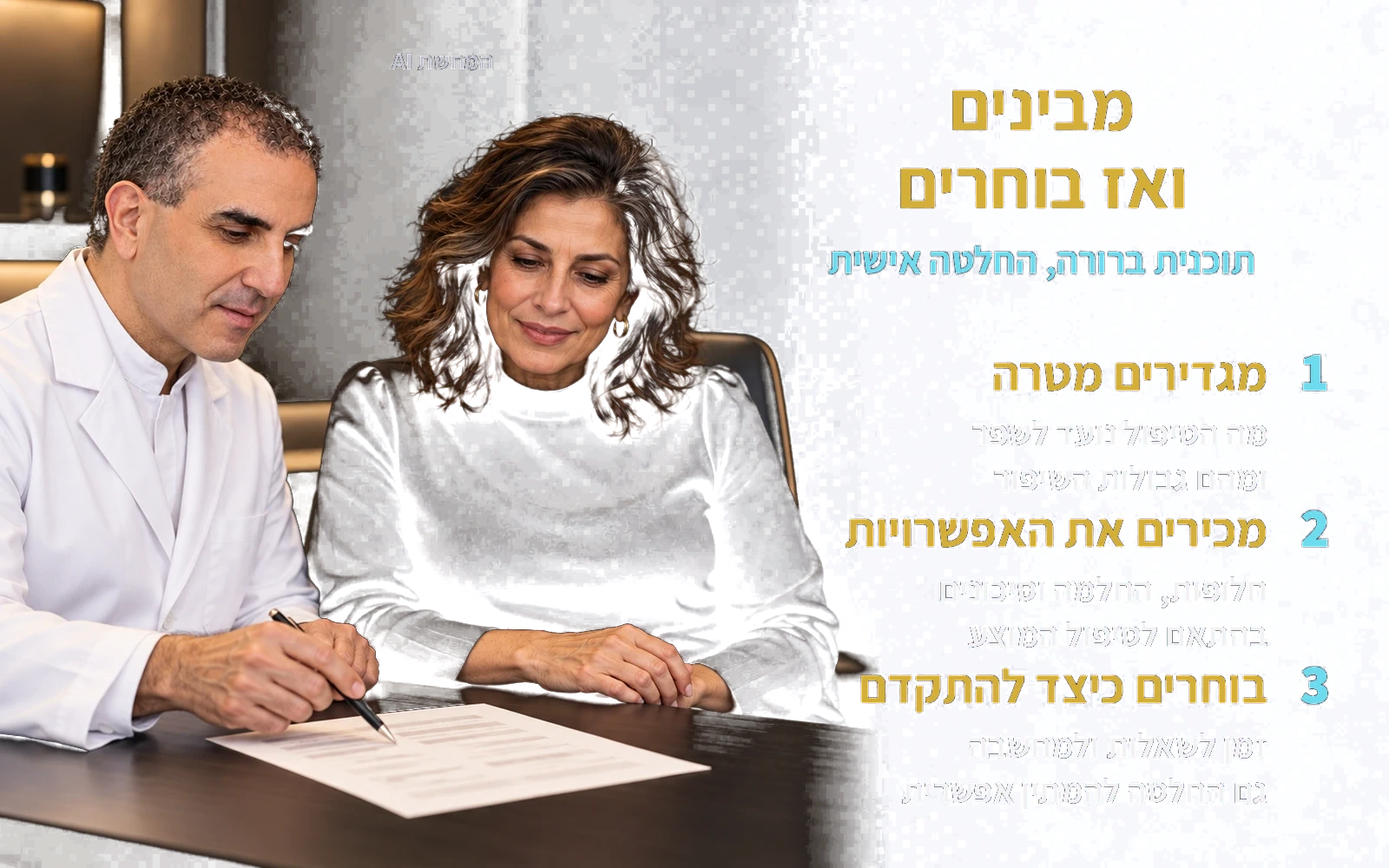 המחשת AI: ייעוץ אישי, בדיקה והסבר; מבינים ואז בוחרים