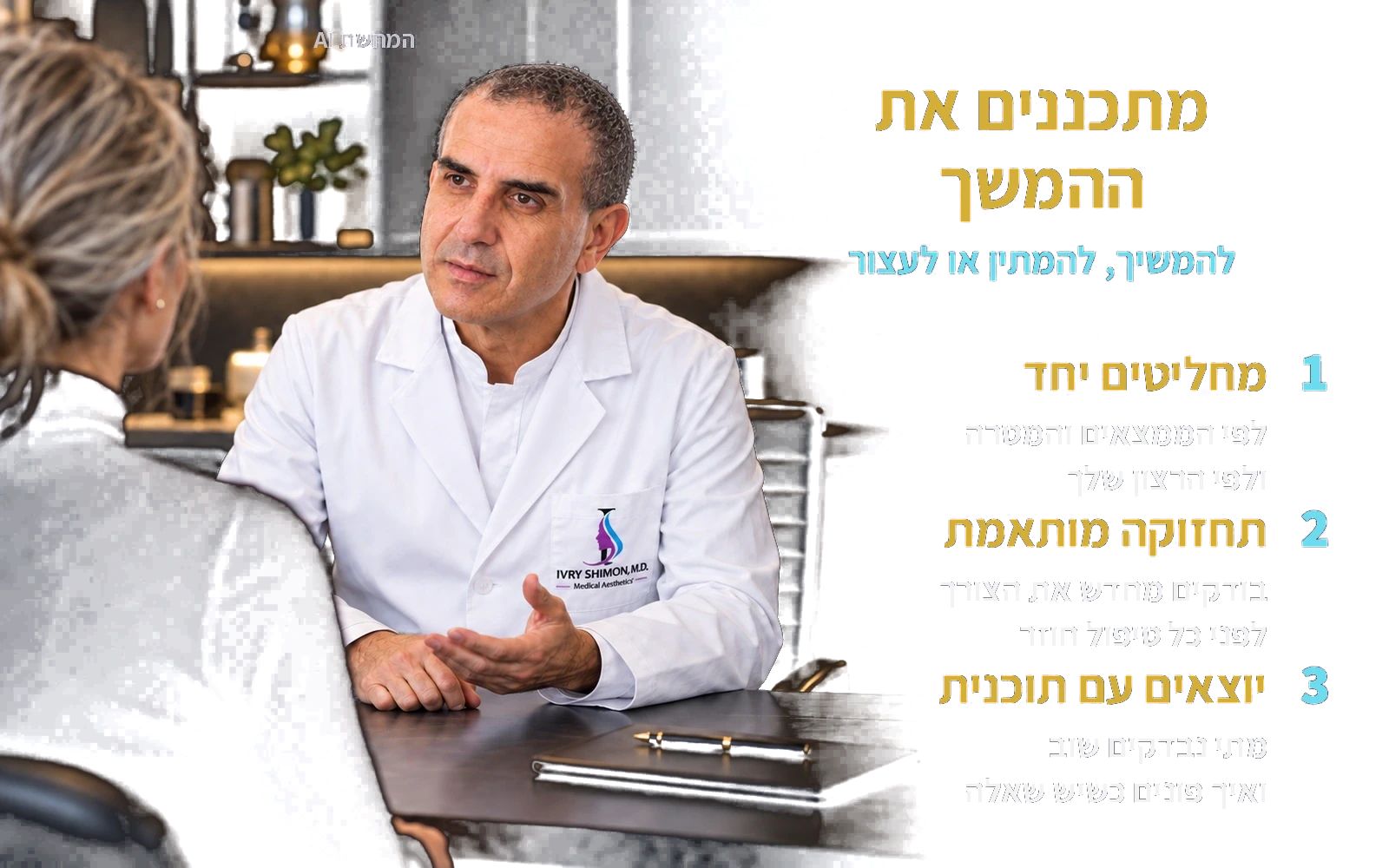 המחשת AI: פגישת מעקב והערכת תגובה לטיפול; מתכננים את ההמשך